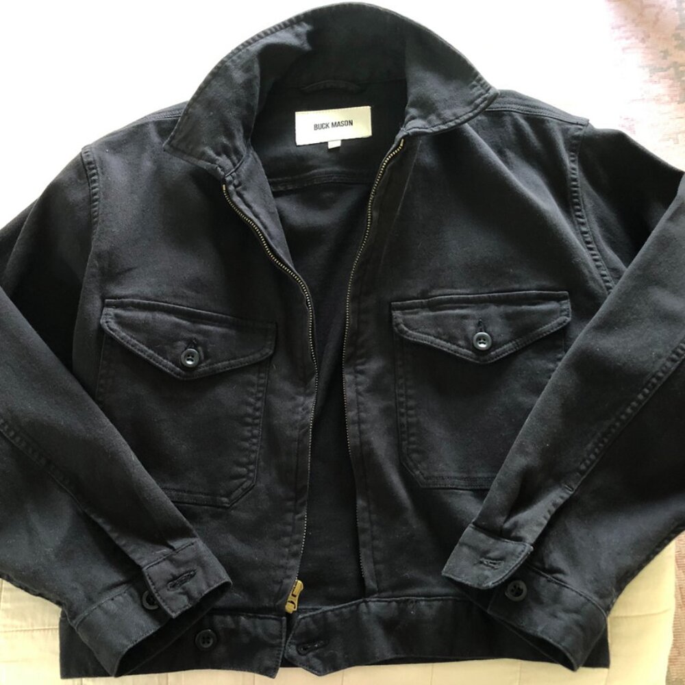 Buck Mason Woman's Soft Black Ridge Twill Mechanic's Jacket